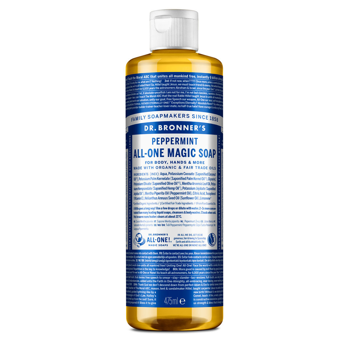 Dr. Bronner's Dr Bronner's 18-in-1 Liquid Soap Peppermint 475ml