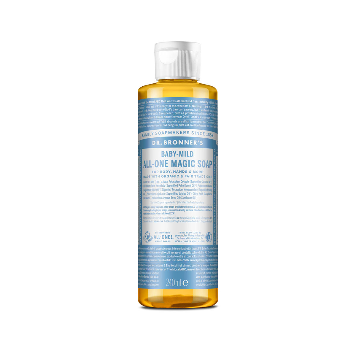 Dr. Bronner's 18 In 1 Liquid Soap Unscented 240ml