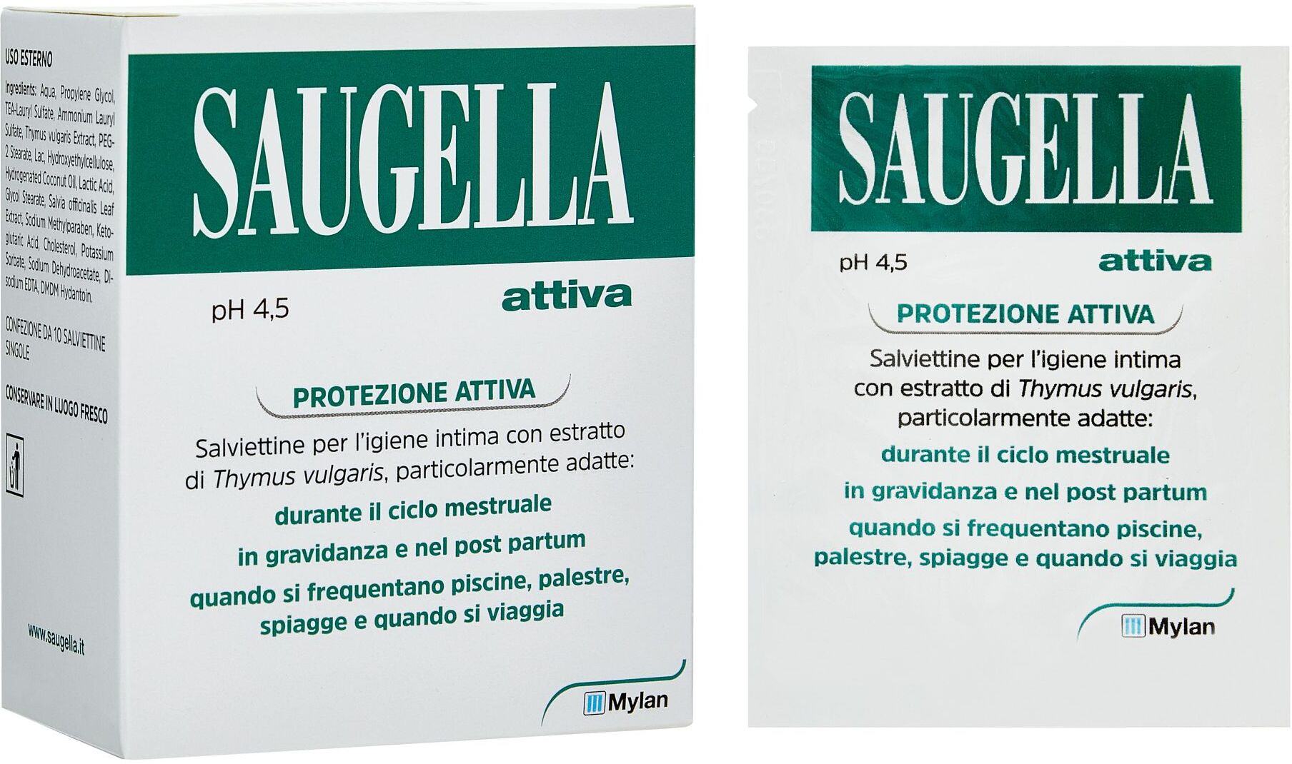 Saugella Salviette Intime Con Timo 10 Pezzi