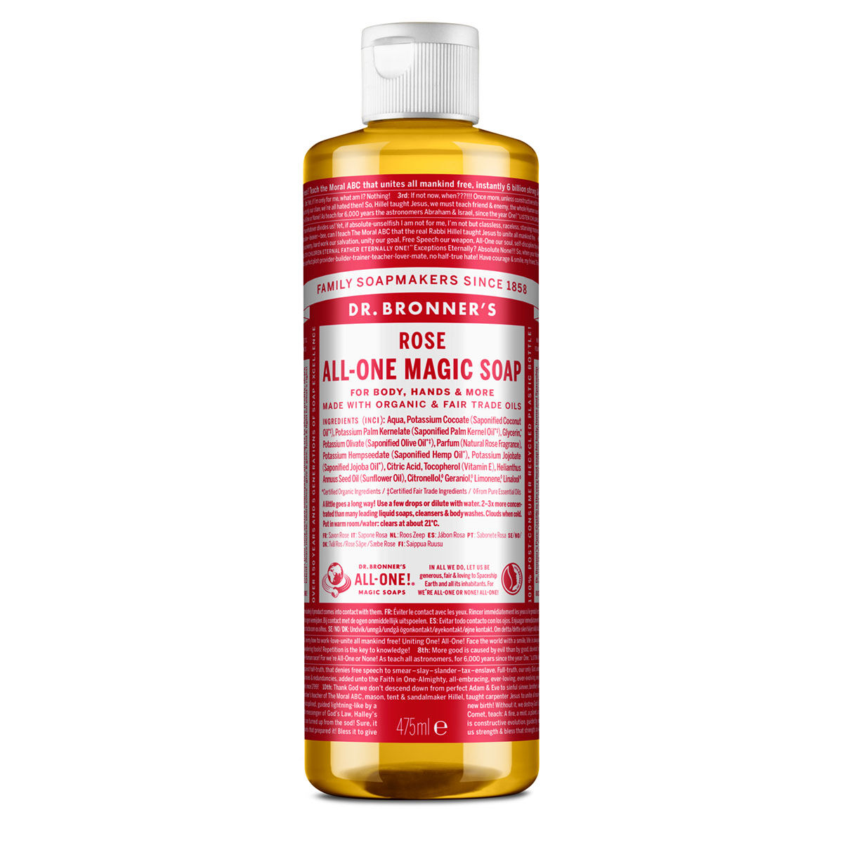 Dr. Bronner's 18-in-1 Liquid Soap Rose 475ml