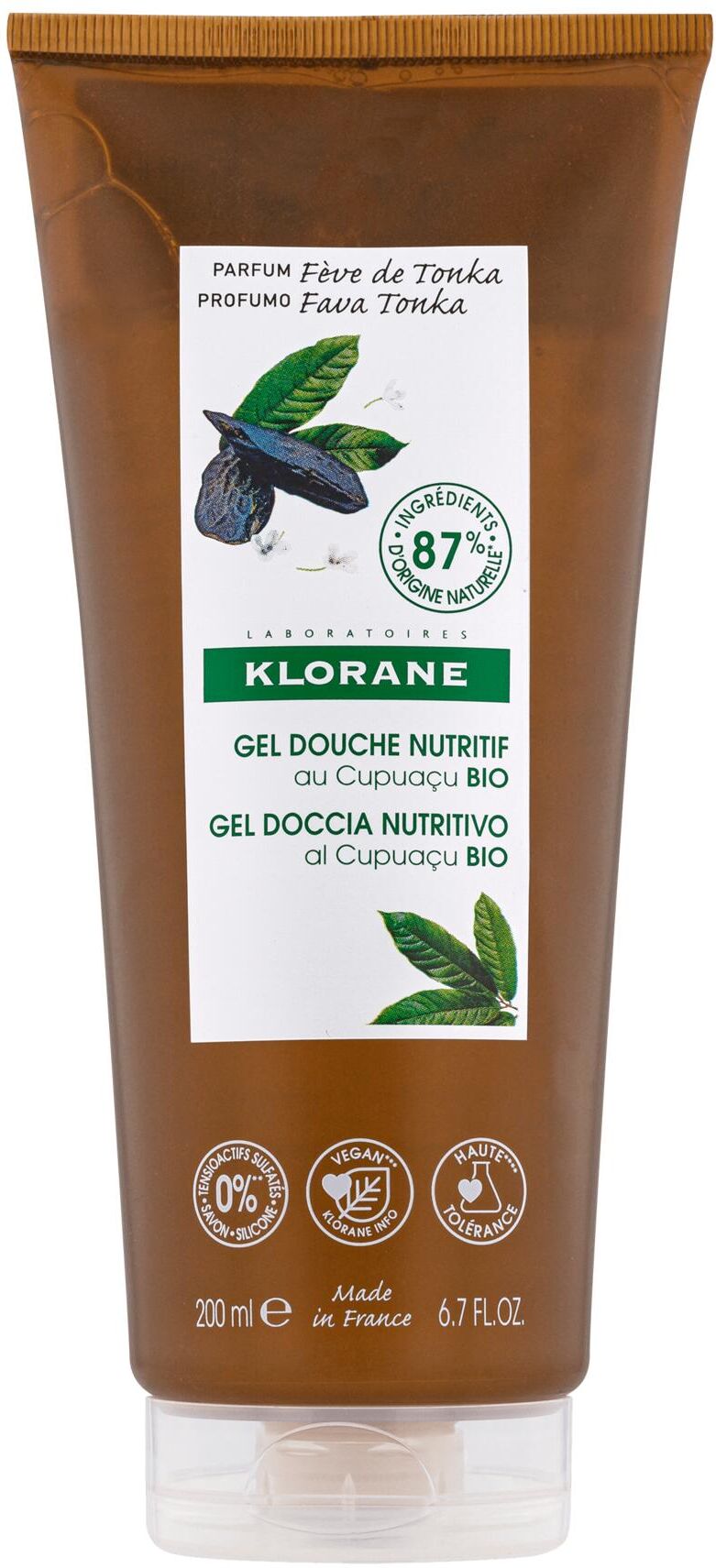 Klorane Gel Doccia Nutritivo Al Burro Di Cupuacu Bio Fava Di Tonka 200ml