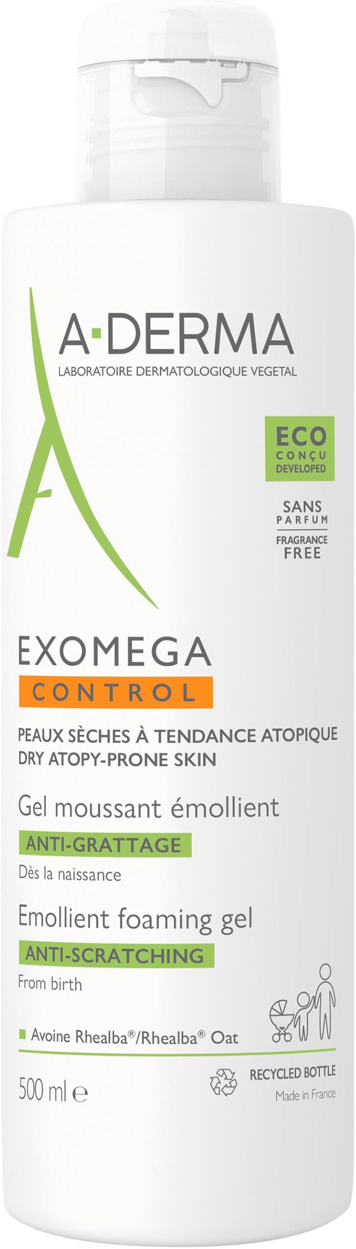 A-derma Exomega Control Gel Detergente Emolliente 500ml