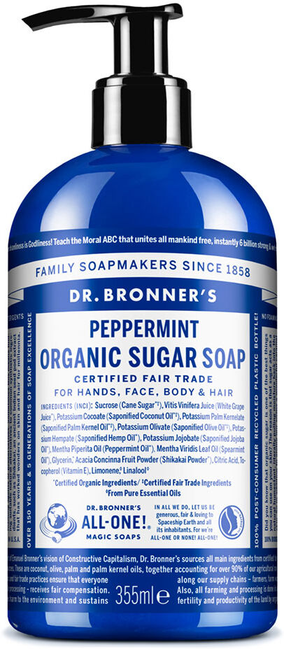 Dr. Bronner's Dr.bronner's Sapone Di Zucchero Bio Menta Piperita 355ml