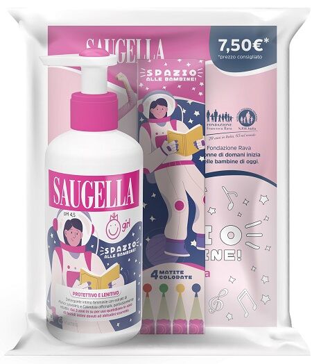 Saugella Girl Detergente Intimo Bambina 200ml + Matite Colorate