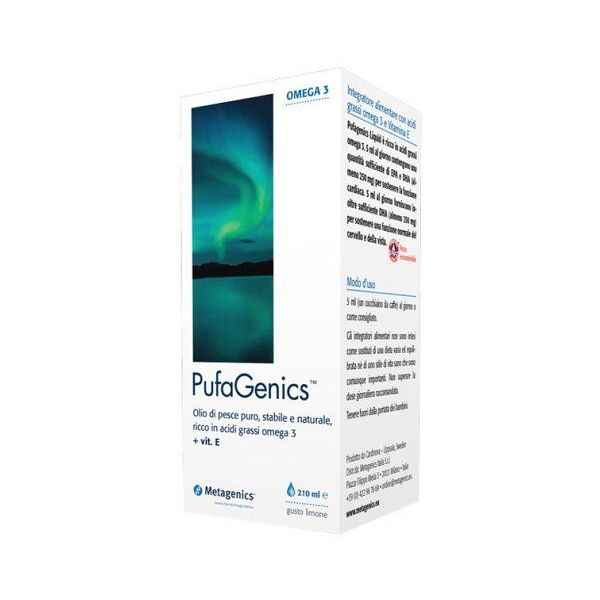 metagenics pufagenics liquid limone olio pesce puro omega 3 integratore 210ml