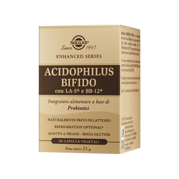 solgar acidophilus bifido integratore fermenti lattici 60 capsule