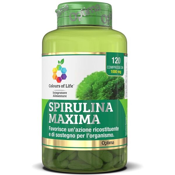 colours of life spirulina maxima integratore ricostituente 120 compresse