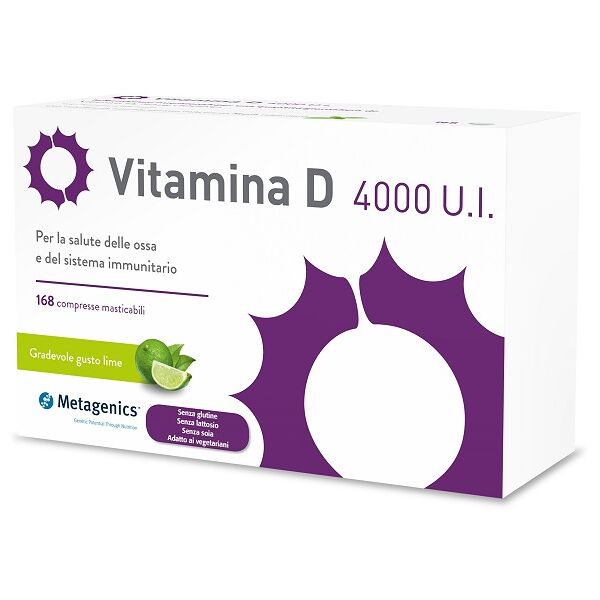 metagenics vitamina d 4000ui integratore salute ossa 168 compresse masticabili