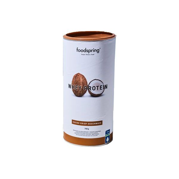 foodspring whey protein gusto cocco croccante 750g