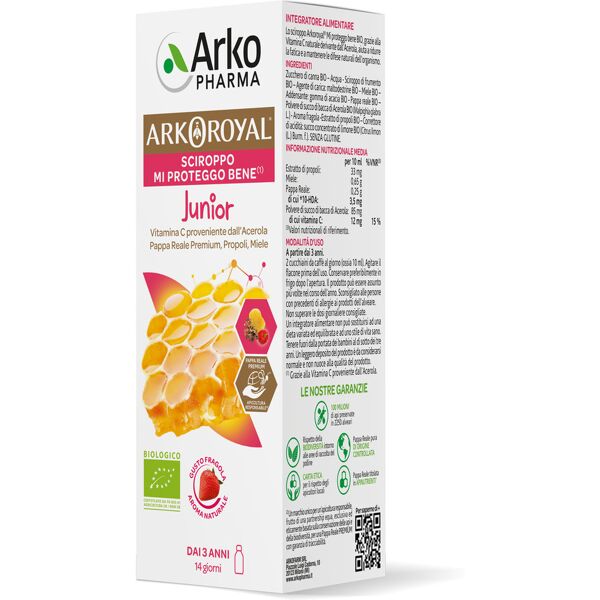 arkofarm arkoroyal sciroppo junior integratore vitamina c e pappa reale 140ml