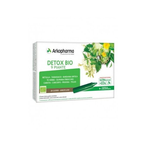 arkofarm arkopharma arkofluidi detox bio integratore 9 piante 20 flaconcini