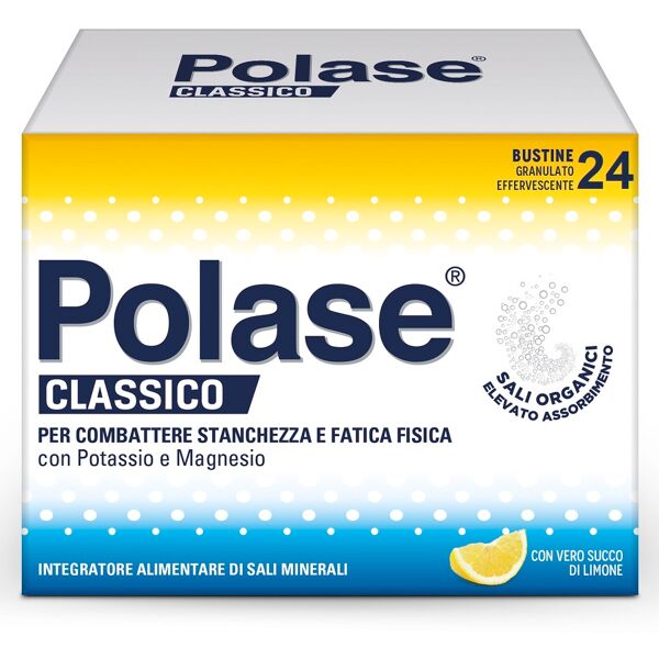 polase classico magnesio e potassio integratore alimentare sali minerali gusto limone 24 bustine