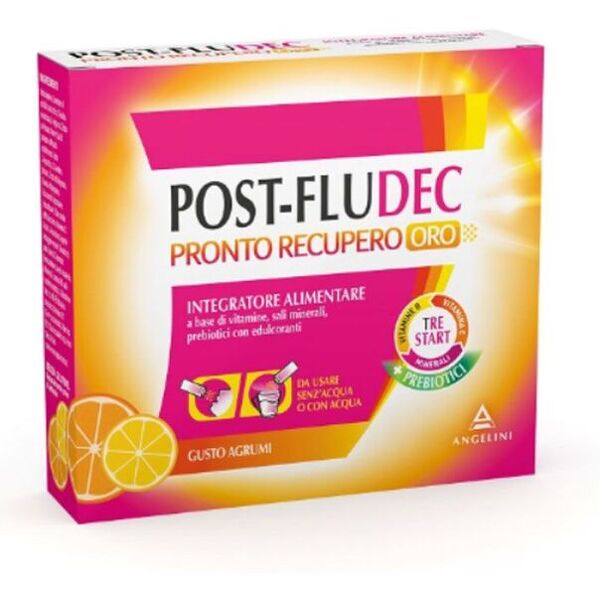 postfludec post-fludec pronto recupero integratore multivitaminico gusto agrumi 12 bustine