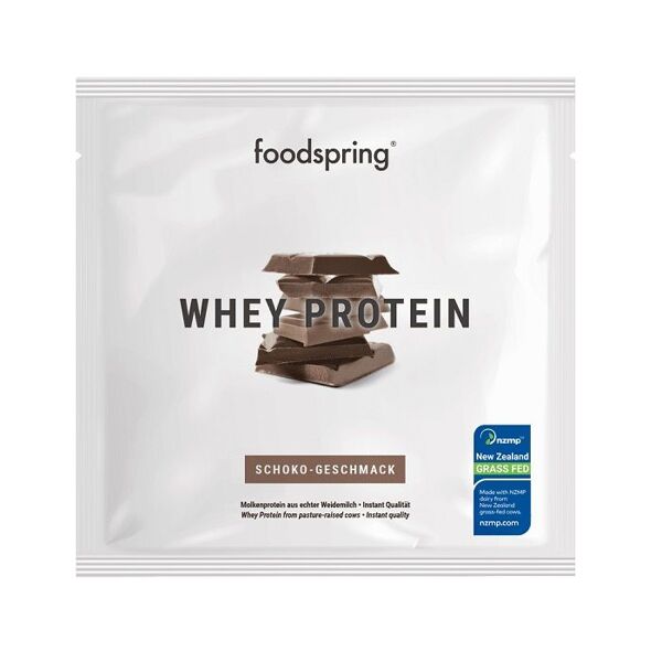 foodspring whey protein cioccolato integratore di proteine 30g