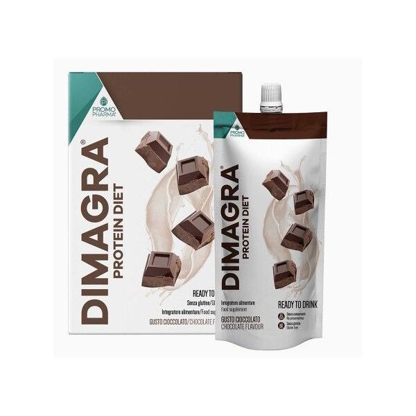 promopharma dimagra protein diet cioccolato integratore alimentare 7 pouch 220g