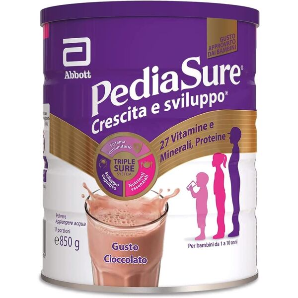 pediasure crescita e sviluppo integratore alimentare per bambini multivitaminico con 27 vitamine e minerali cioccolato 850g