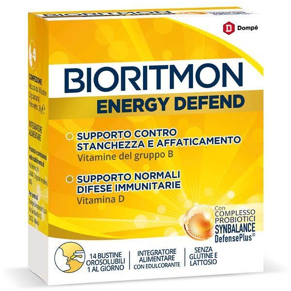 dompè bioritmon energy defend integratore multivitaminico 14 bustine