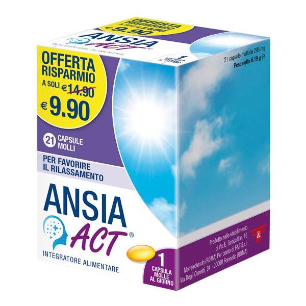 f&f ansia act integratore alimentare 21 capsule