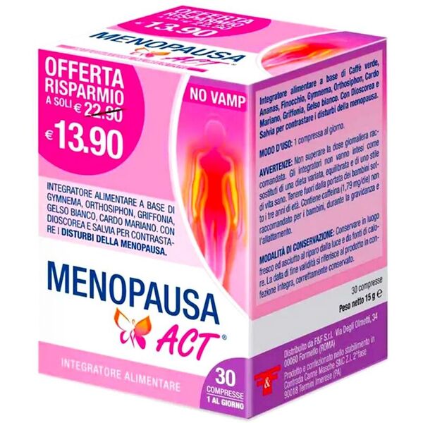 f&f menopausa act integratore alimentare 30 compresse