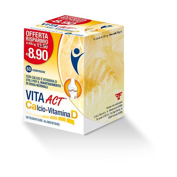 f&f vita act calcio+vitamina d 60 compresse