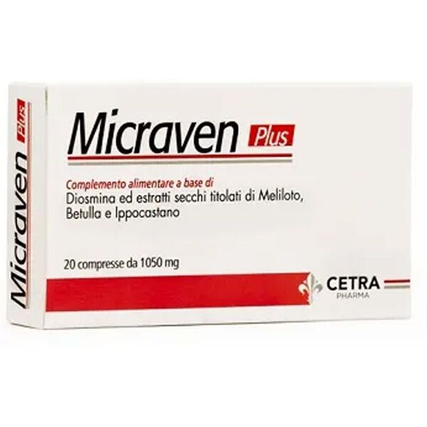 cetra pharma srl micraven plus integratore microcircolo 20 compresse