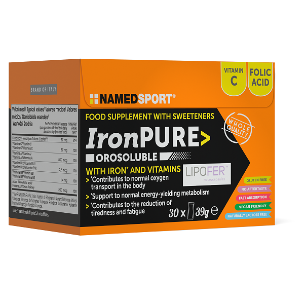 named sport ironpure orosolubile integratore ferro 30 bustine