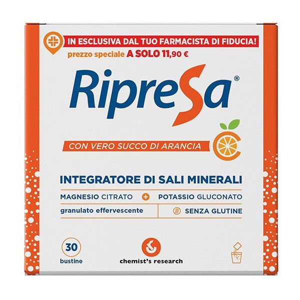 ripresa integratore magnesio e potassio gusto arancia 30 bustine