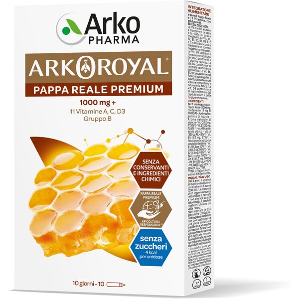 arkofarm arkoroyal pappa reale 1000mg integratore multivitaminico 10 fiale