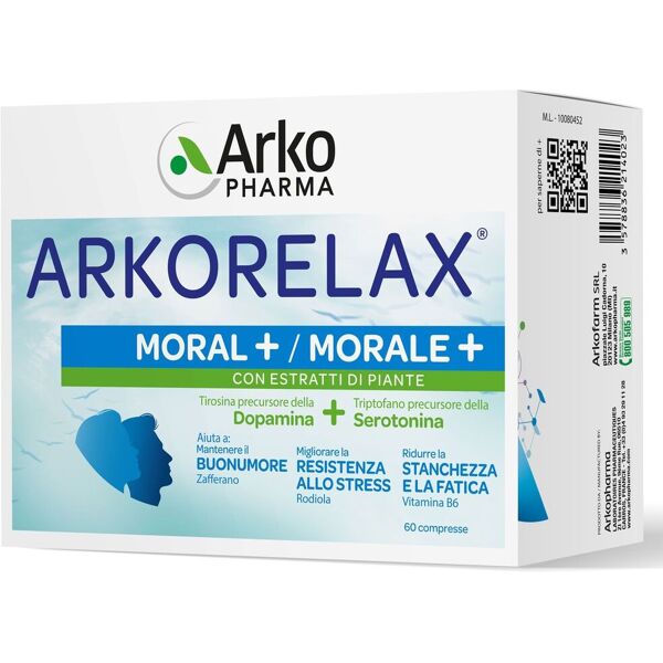 arkofarm arkorelax moral+ integratore dopamina e serotonina 60 compresse