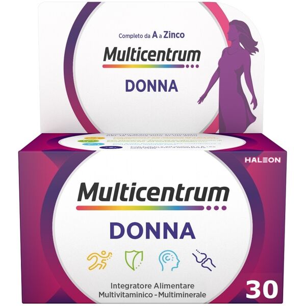 multicentrum donna integratore alimentare multivitaminico vitamina d calcio ferro acido folico 30 compresse