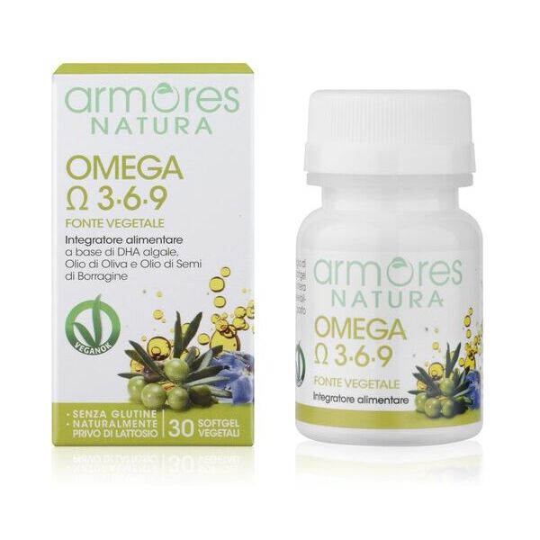 armores natura omega 3-6-9 fonte vegetale integratore 30 softgel vegetali