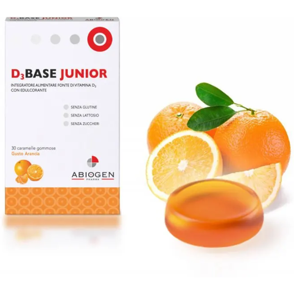 d3base junior integratore vitamina d gusto arancia 30 caramelle