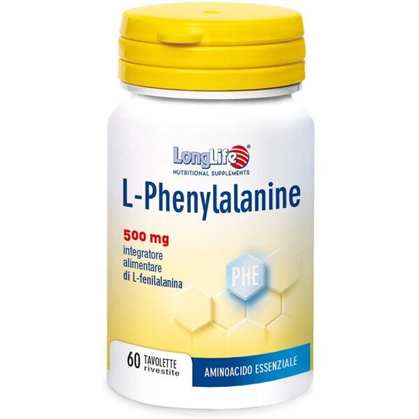 longlife l-phenylalanine 500mg integratore stress 60 tavolette