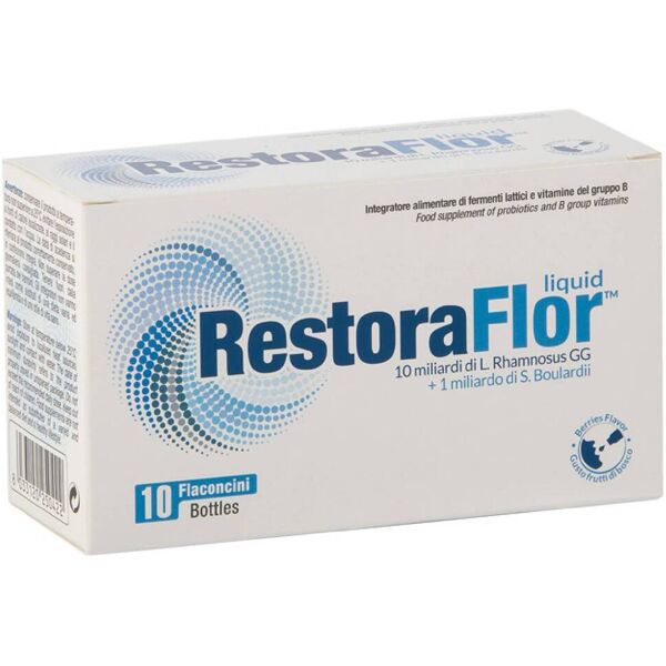 u.g.a. nutraceuticals srl restoraflor liquid integratore fermenti lattici 10 flaconcini