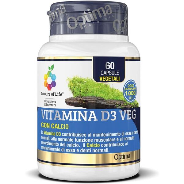 colours of life vitamina d3 veg integratore ossa 60 capsule