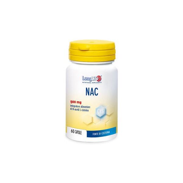 longlife nac 500mg integratore n-acetil l-cisteina 60 capsule