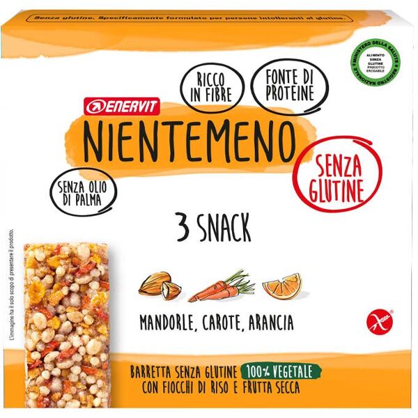 enervit nientemeno snack barretta proteica mandorle carote arancia 3x21g