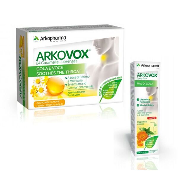 arkofarm arkovox propoli duo pack integratore difese immunitarie 24 compresse + spray 30ml