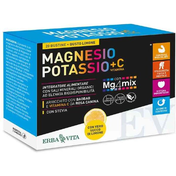 erba vita magnesio e potassio + vitamina c gusto limone 20 bustine