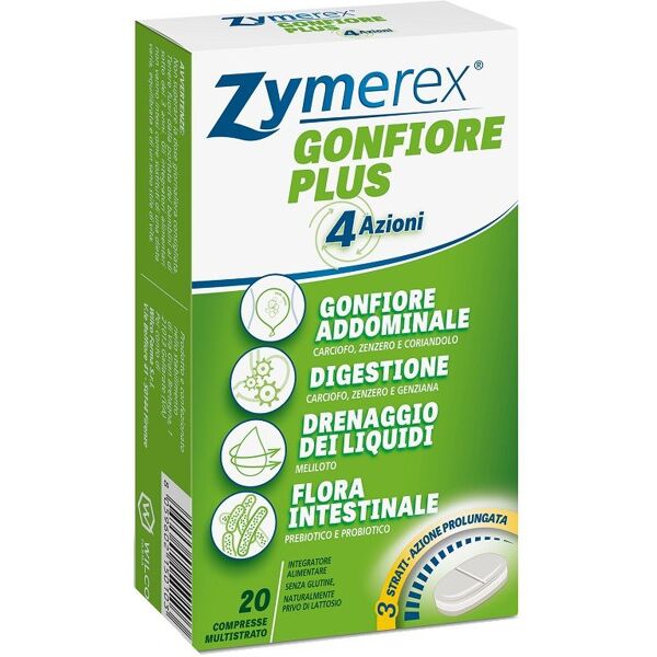 zymerex gonfiore plus integratore gas intestinali 20 compresse