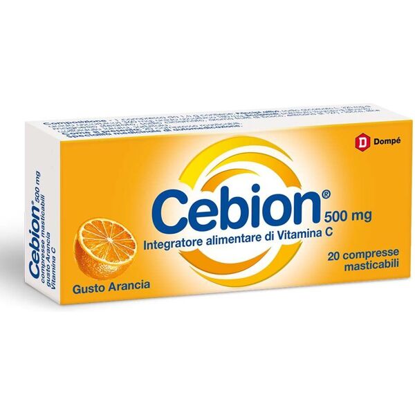 cebion 500mg arancia integratore vitamina c 20 compresse masticabili