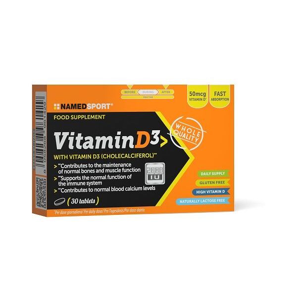 named sport vitamin d3 integratore ossa e muscoli 30 compresse