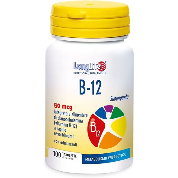 longlife b12 50 mcg integratore vitamina b12 100 tavolette