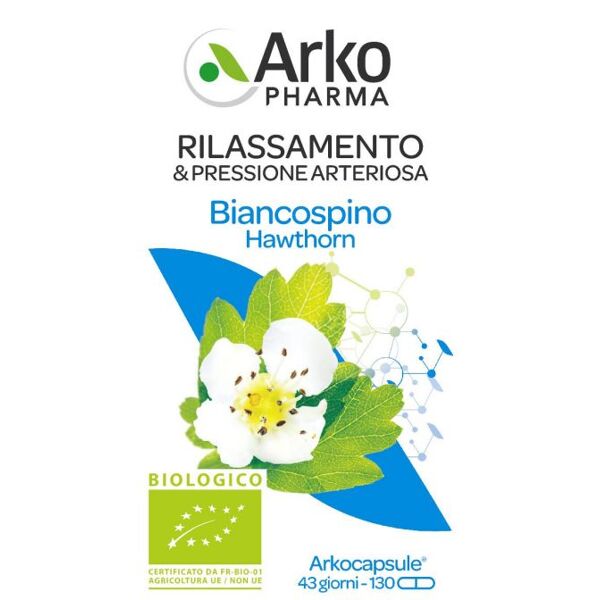 arkofarm arkopharma biancospino bio integratore relax 130 arkocapsule