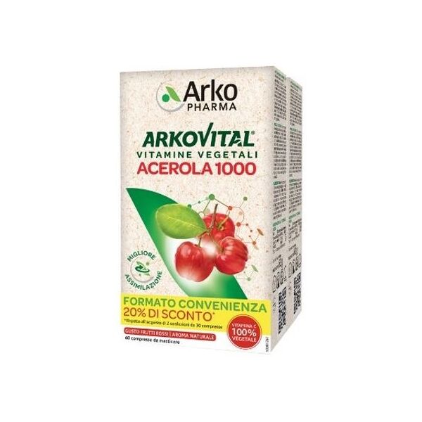 arkofarm arkopharma acerola 1000 family pack 60 compresse