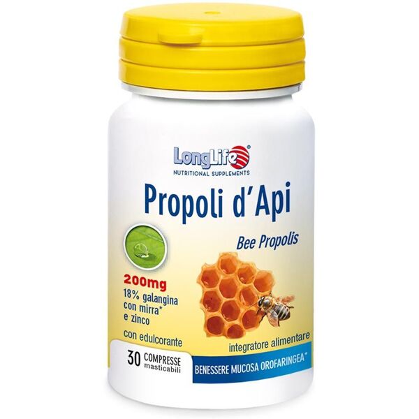 longlife propoli d'api integratore difese immunitarie 30 compresse