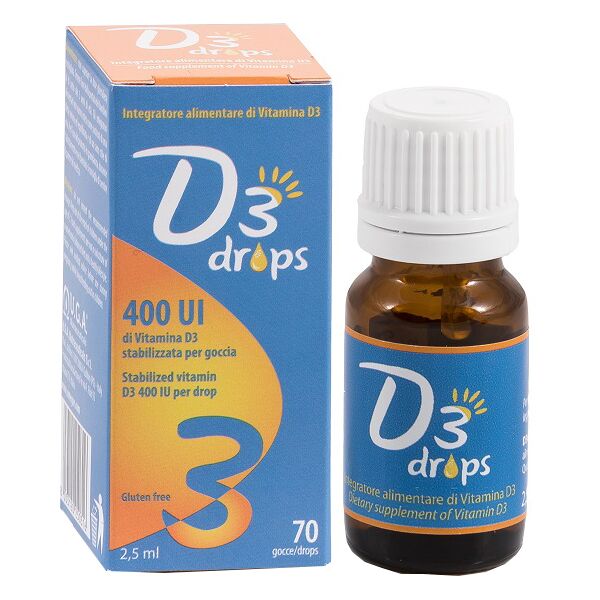 u.g.a. nutraceuticals srl d3 drops 400 ui integratore vitamina d3 2,5ml