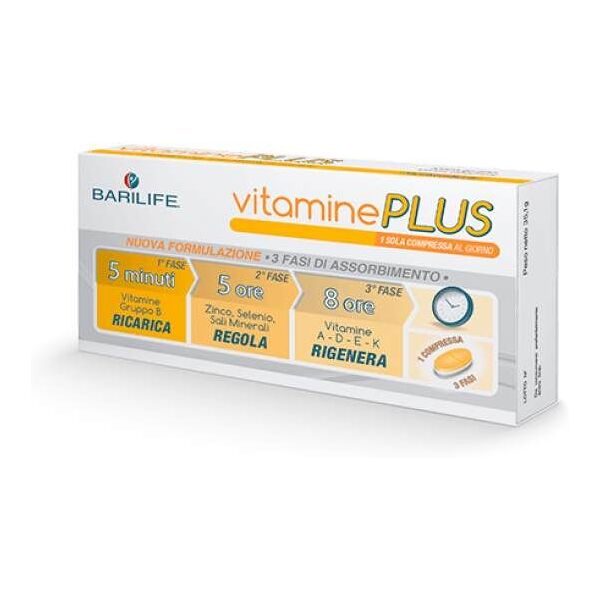 barilife (pharmaelle srl) barilife vitamine plus integratore multivitaminico 30 compresse trifase