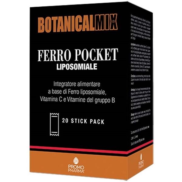 promopharma ferro pocket liposomiale integratore di ferro 20 stick