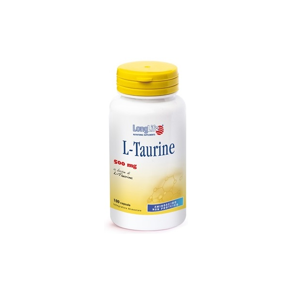 longlife l-taurine 500mg integratore sistema nervoso 100 capsule